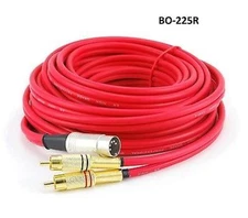 25ft BO, Naim, Quad 5-Pin DIN to 2-RCA Red Audio Cable, CablesOnline BO-225R