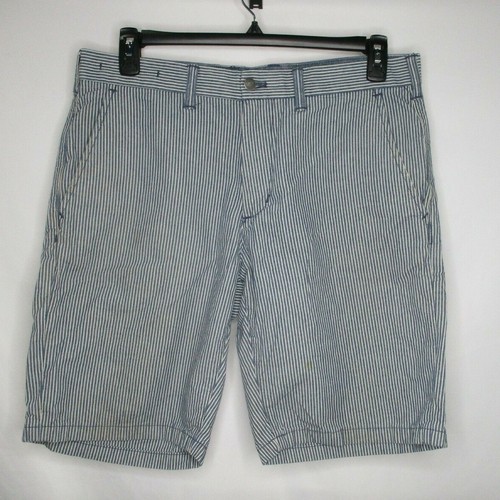 Gap Chino Shorts Men 34 Blue Striped 