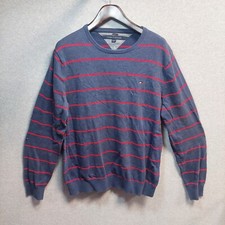 Tommy Hilfiger Sweater Jumper Men's Size XL Blue Red Strip Pullover Logo