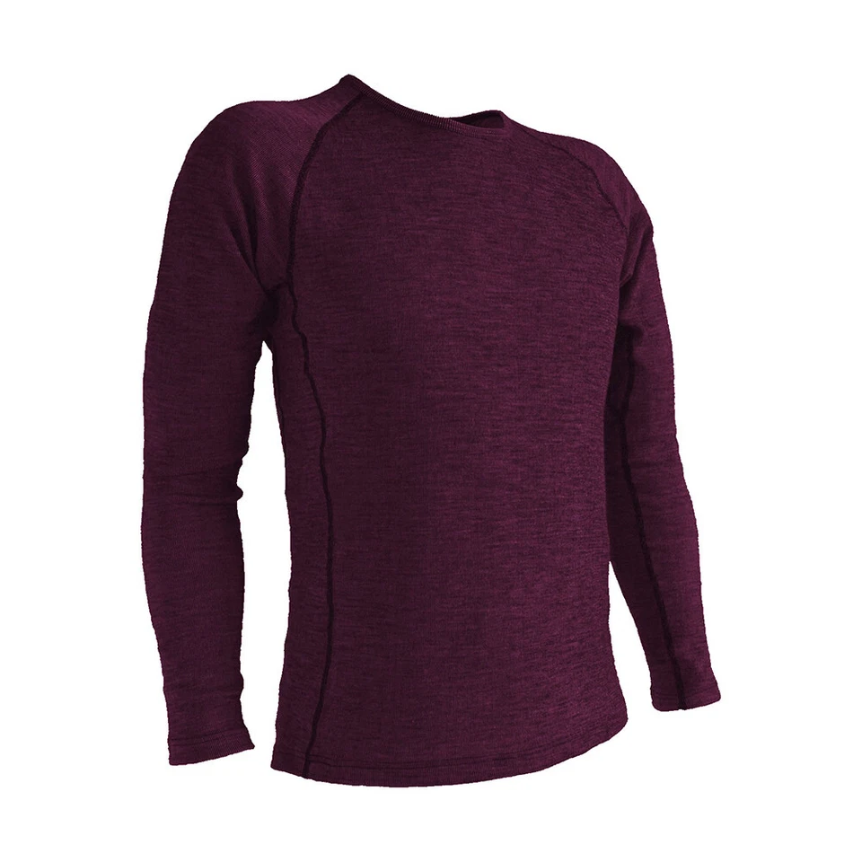 Wilderness Men Long Sleeve Crew Neck Top Size 2XL Thermal Base Layer Merlot