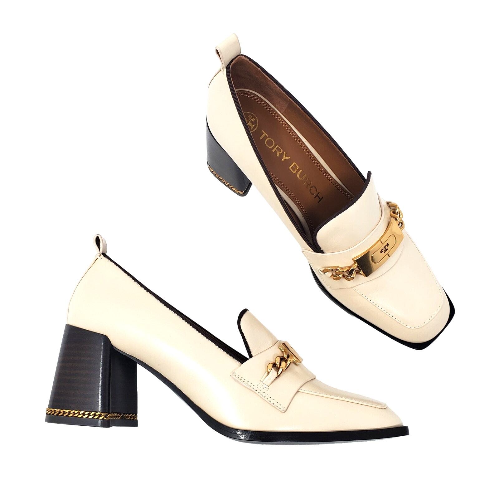 Mocasín Tory Burch Rubí 70MM Bomba Dulce De Leche Cuero Coco 71676 Talla 7.5M