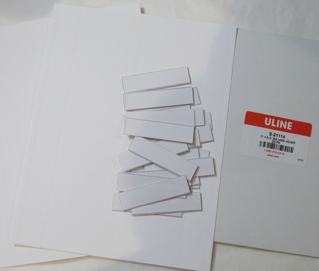 25PACK ULINE S21114 ADHESIVE BIN/SHELF LABEL HOLDERS W/72 EXTRA