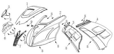 SFM / Sachs Frontabdeckung schw gl Custom Project P402540500104081 SFM Speedj...