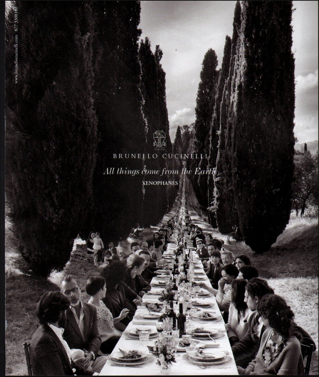 2014 Print ad Brunello Cucinelli Xenophanes alcohol Long Table