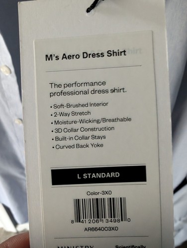 Ministry Of Supply MOS Performance Button Up Dress Shirt Mens XL Stripe Stretch - Picture 7 of 9