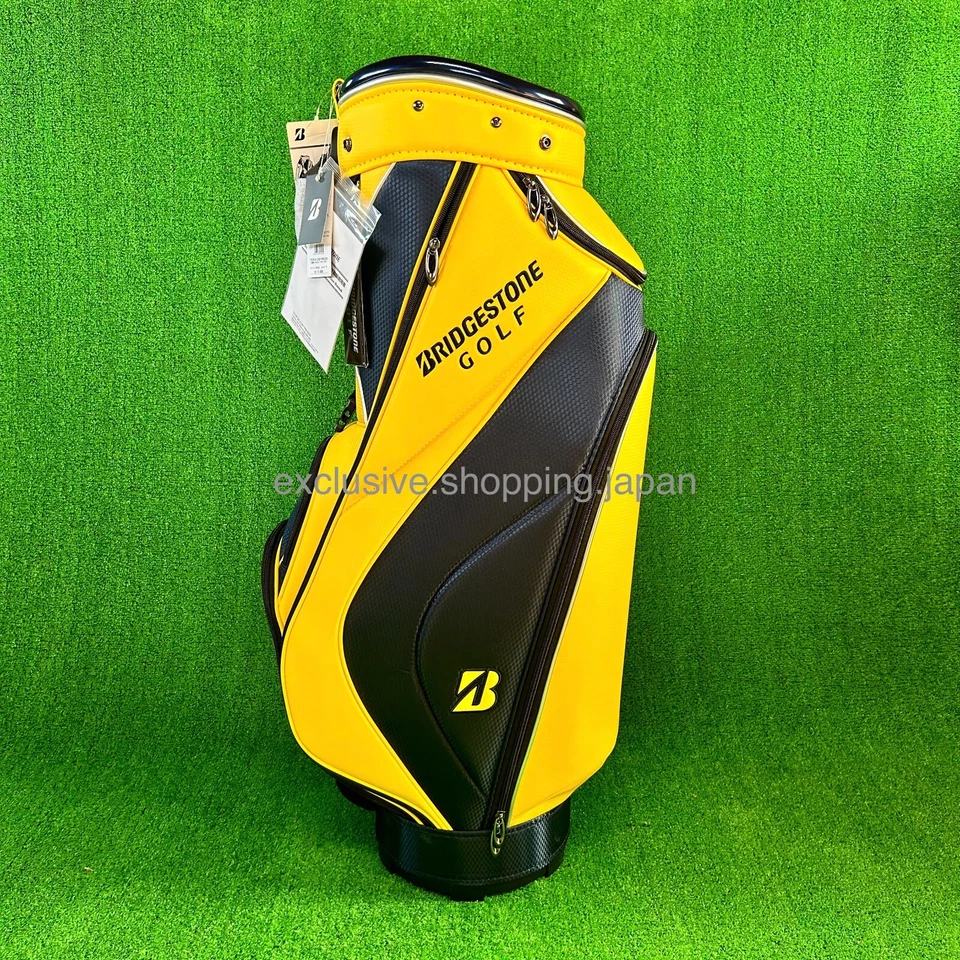 Bolsa de carrito de golf Bridgestone 9 x 47 pulgadas divisor de 5 vías 2024 ligero amarillo marino Foto 3 de 4
