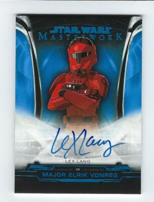 2019 STAR WARS MASTERWORK LEX LANG AUTO #10/99 BLUE MAJOR ELRIK