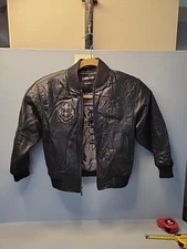 Pelle Marc Buchanan American Tradition 78 Jacket Black leather Girls Size 6