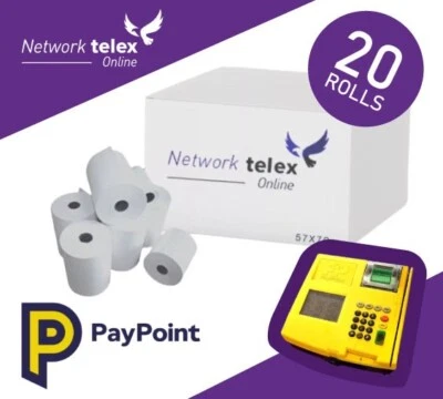 NETWORK TELEX PayPoint Terminal TILL ROLLS for the PayPoint One 57mm x 70mm Thermal Paper