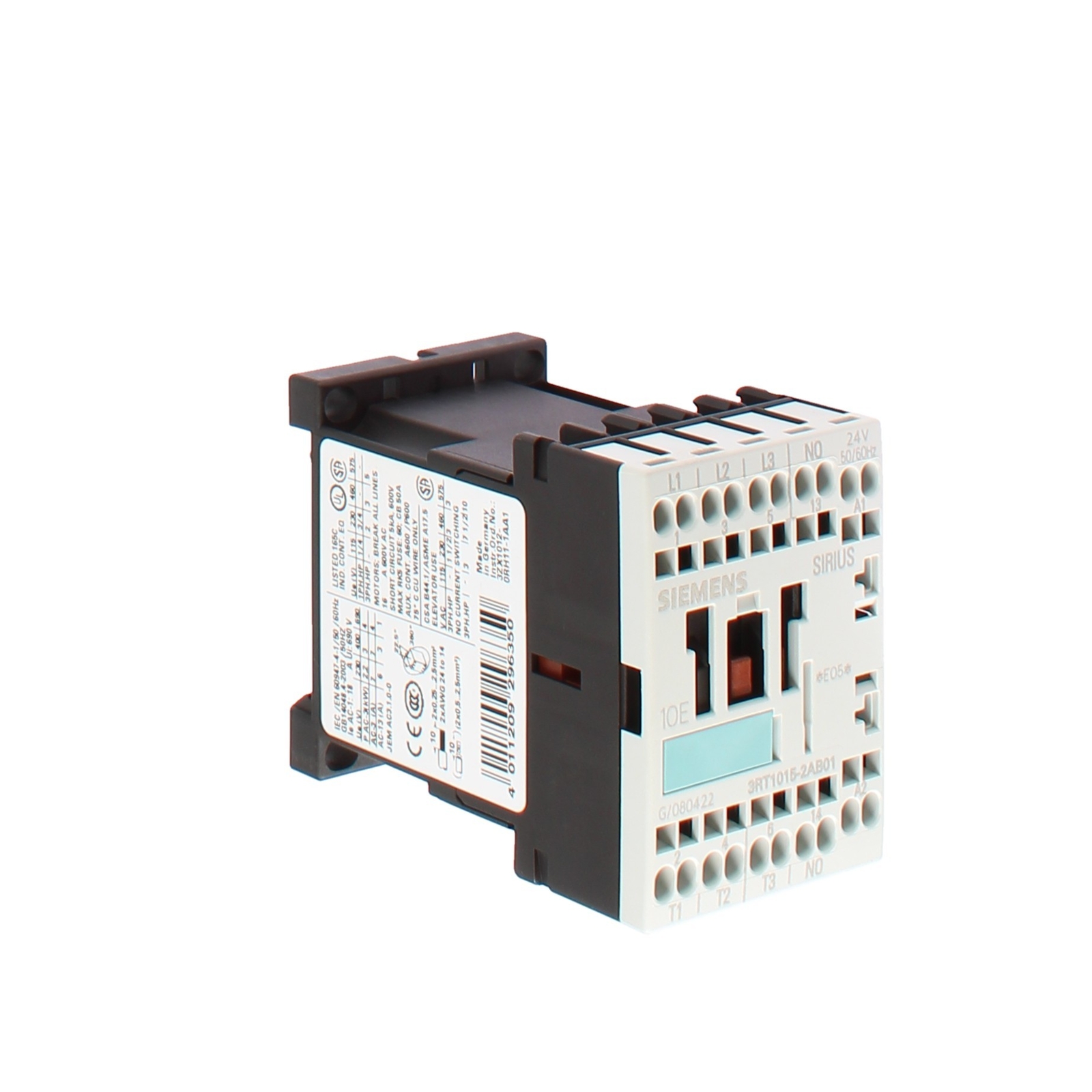 Siemens 3rt10152ab01 contattore s00 3kw 1na 24v 50/60hz