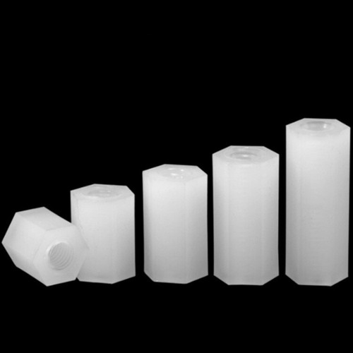 White Nylon Hex Spacer Standoff Pillar Female-Female Screws M2 M3 M4 - Picture 11 of 12