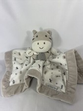 Carter's Zebra Lovey Elephant Giraffe Stars security blanket plush tan cream