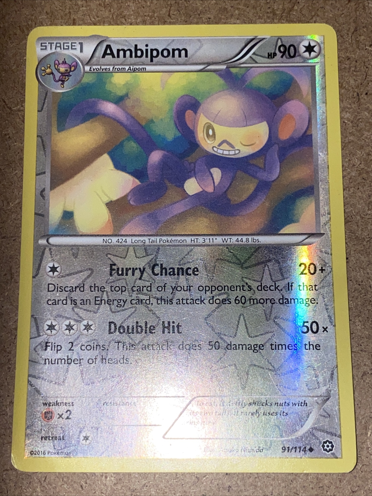 Pokemon Steam Siege Ambipom 91 Holo