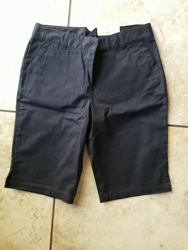 Chaps Approved Schoolwear Navy Stretch Bermuda Girls Shorts Size 14 Reg - Image 4 of 4
