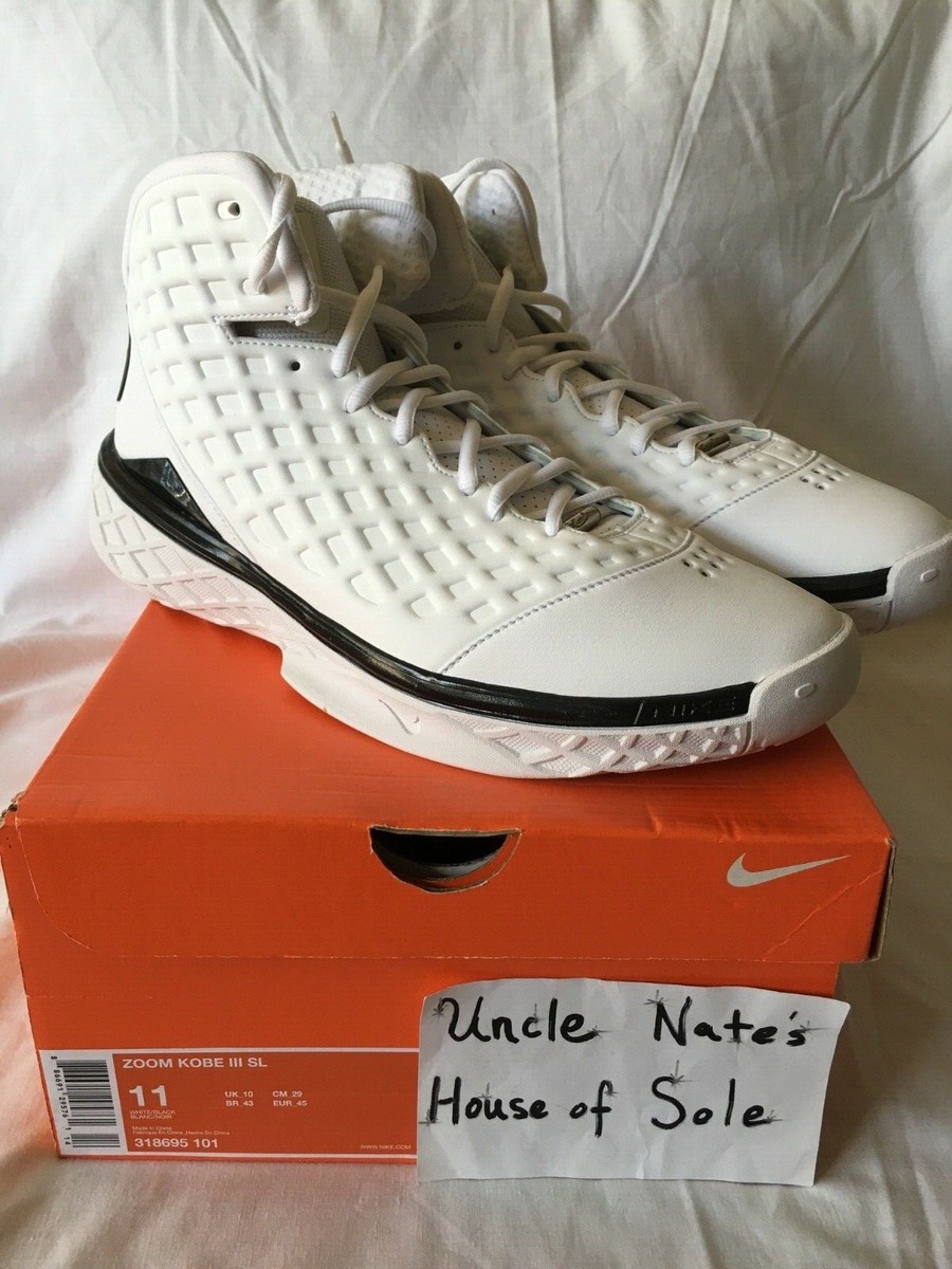 Size 11 - Nike Zoom Kobe 3 SL White Black for sale online | eBay