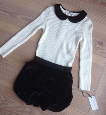 MAX STUDIO Kids Zweiteiler Pullover Ballonrock Bubikragen 116 Samt Weihnachten