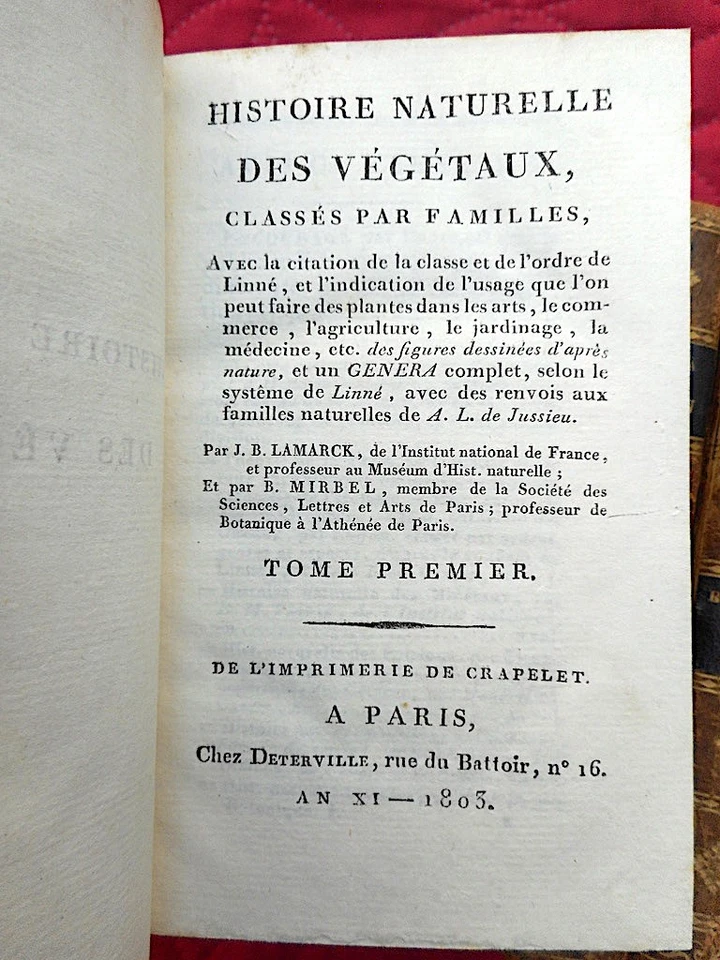 BOTANIQUE Histoire naturelle VEGETAUX LAMARCK 15/15 1803 avec 119 PLANCHES A7 - Photo 4/4