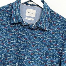 White Stuff Shirt Mens Large L Casual Sunglasses Blue Red Regular Long Sleeve
