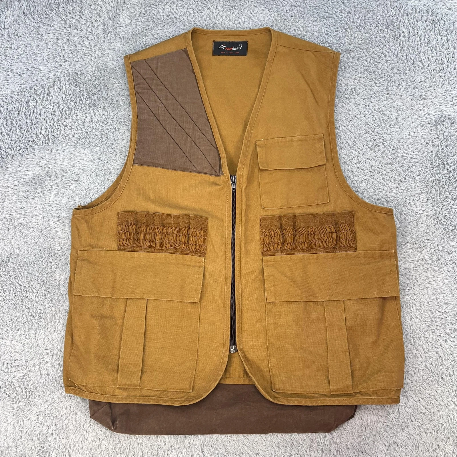 Vintage RedHead Hunting Mens Medium Brown Canvas Shooting Game Pouch 90s Outdoor