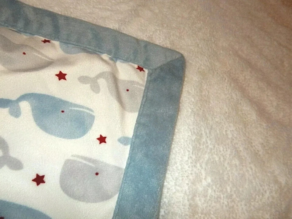 3D LN 30x40 WENDY BELLISSIMO Ballenas Estrellas Felpa Terciopelo Cuna Bebé Manta Lovey Foto 4 de 4
