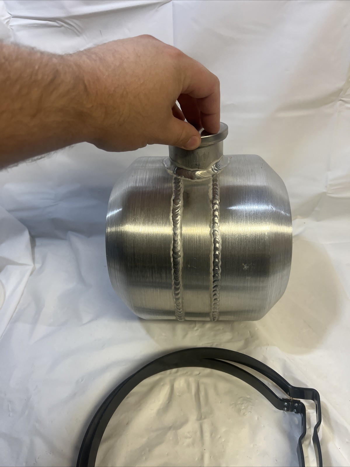 8'' x 8'' Fuel Tank With Baffle 1.75 Gallon 1/4 NPT Round Gas Tank Aluminum Spun