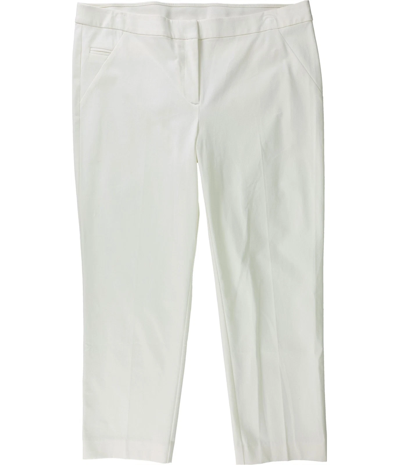 Alfani Womens Step-Hem Tapered Cropped Capri Casual Pants, white, 16