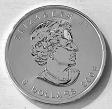 2009 CANADA $5 SILVER MAPLE LEAF 1 Oz .9999 Fine Silver Better Date