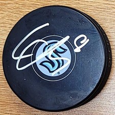 Autographed CALE FLEURY  Seattle Kraken Hockey Puck - w /  COA