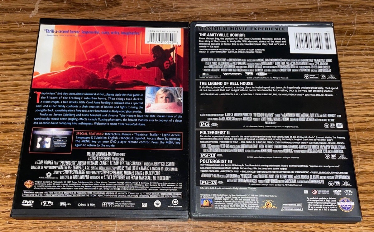 POLTERGEIST 1 2 & 3 DVD TRILOGY AMITYVILLE HORROR (REMAKE) LEGEND