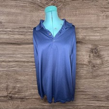 Nike Golf Dri-FIT Blue Long Sleeve Polo Shirt Mens Size L Performance