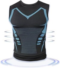 Men Compression Shirt Version Ionic Shaping Sleeveless Vest Sport Tank Top S-2XL