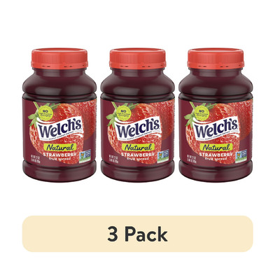 (3 pack) Welch's Natural Strawberry Spread, 27 oz Jar.