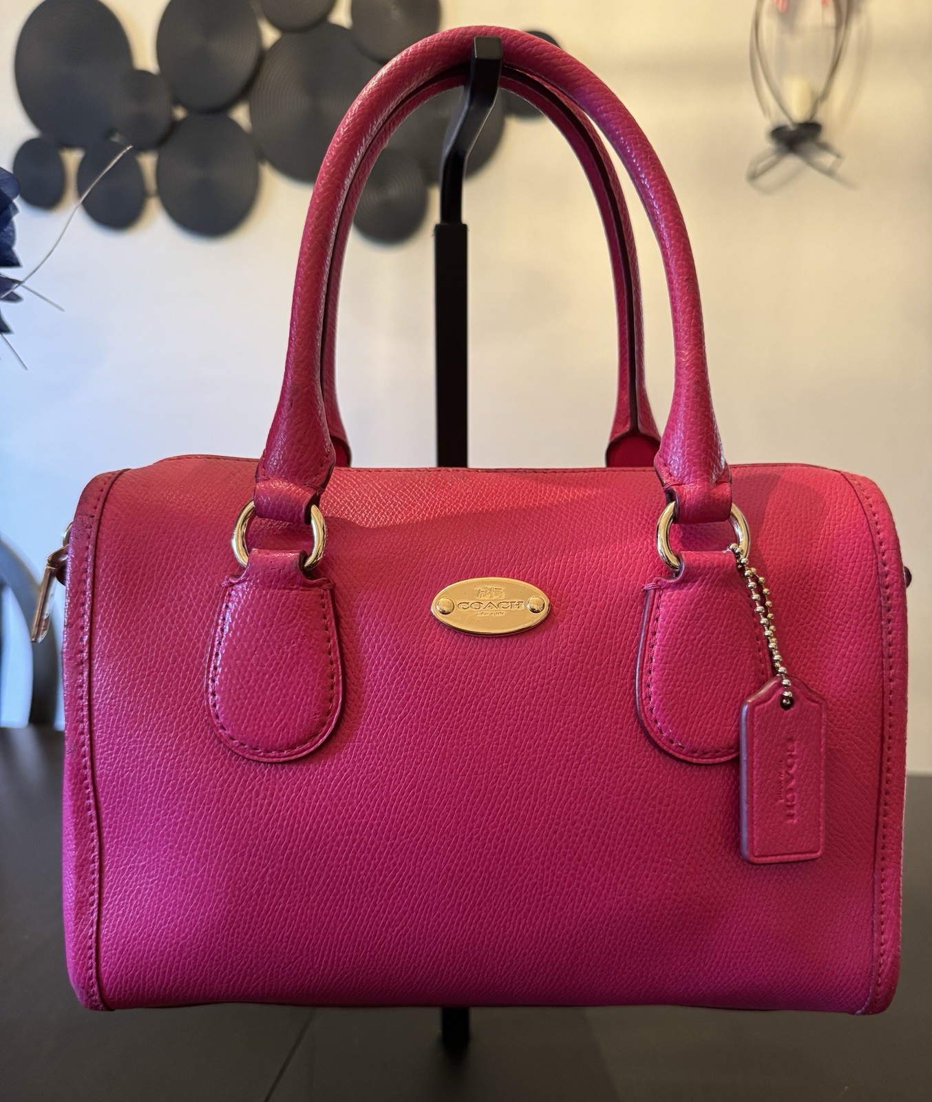 Coach Mini Bennett Satchel In Vibrant Pink - Gem