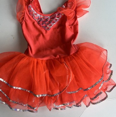 Ballet Tutu Dance Costume Size 8 2 - 4 Years Red Tulle Party Princess Glitter