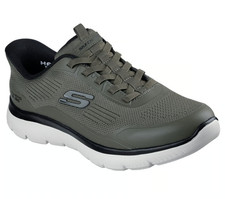 Skechers Shoes Men's Wide Olive Black Slip Ins Comfort Casual Memory Foam 233047