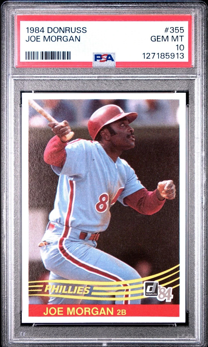 1984 DONRUSS JOE MORGAN #355 PHILADELPHIA PHILLIES HOF PSA 10