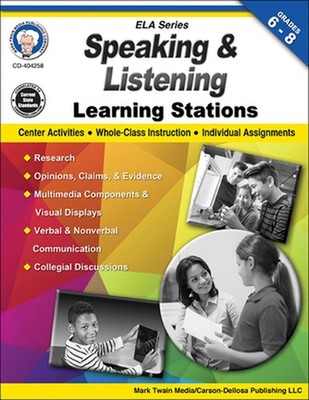 Speaking and Listening Learning Stations, Grades 6-8 by Schyrlet Cameron (Englis