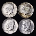 4x 1964 Kennedy Half Dollars – 90% Silver – $2 Face Value