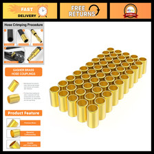 50PCS Brass Hose Ferrules Fittings 15mm Air Hose Crimping Tools Compatible