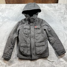 Abercrombie Boys Kids XL Utility Jacket Full Zip Hooded Gray Y2K