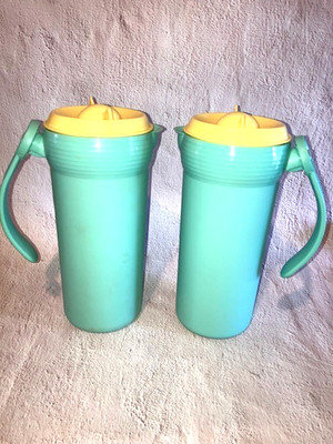 Set of 2 Tupperware Twist N Pour Pitchers 1.1 Liter Very Clean