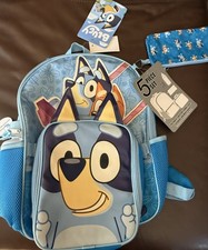 Bluey  Bingo Kids 5 Piece Backpack Lunch Bag Water Bottle Pencil Case Carabiner
