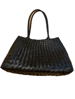 Dragon Diffusion Santa Croce Big Tasche Damen Leder geflochten schwarz
