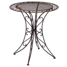 Table de jardin - fer forgé - style antique - marron