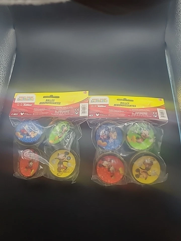 2 X Mickey Mouse 2” Bolas de Rebote Fiesta de Cumpleaños Favor Juguetes 2 Paquetes - 8 Bolas Foto 4 de 4