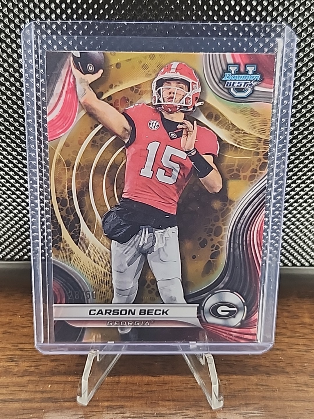 2024 Bowman Best U Carson Beck Gold Refractor #/50 Bulldogs