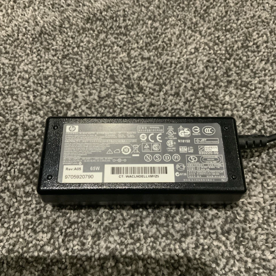 Genuine HP 463552-001 Adapter Power Supply 65W 18.5V 3.5A - Image 2 of 3