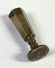 antikes Siegel Siegelstempel Messing/Bronze Initialen RH HR Anfang 1900