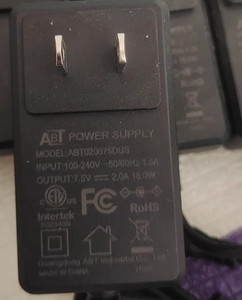 ABT ABT020075DUS 7.5V 2A 15W Monitor Netzteiladapter Ladegerät