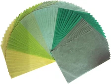 50 Mulberry Paper Sheets Plain Colors Origami Design Craft Hand Made Art Tissue
